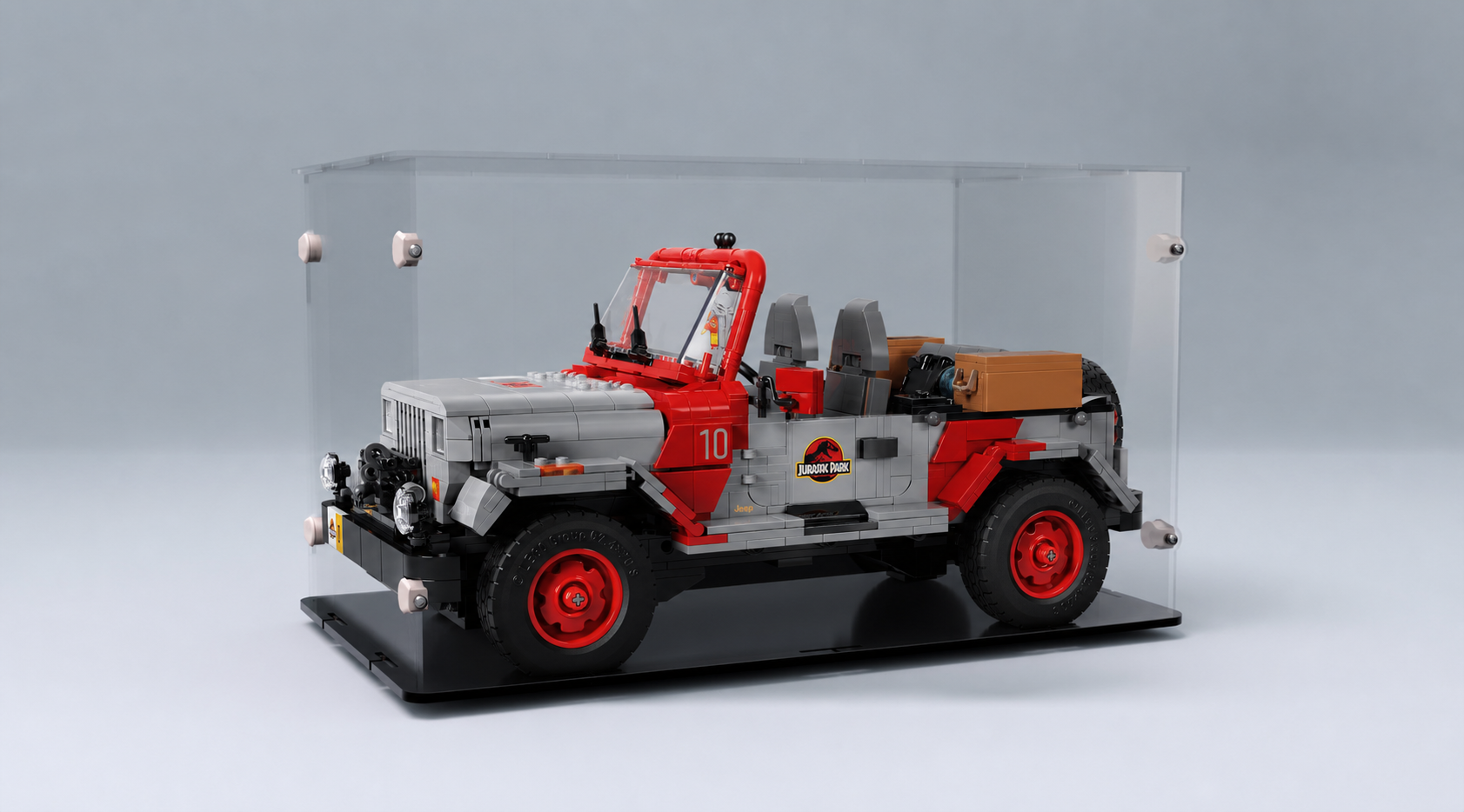 Acrylglas Vitrine Haube für Ihr LEGO Modell Jurassic Park Jeep 77984