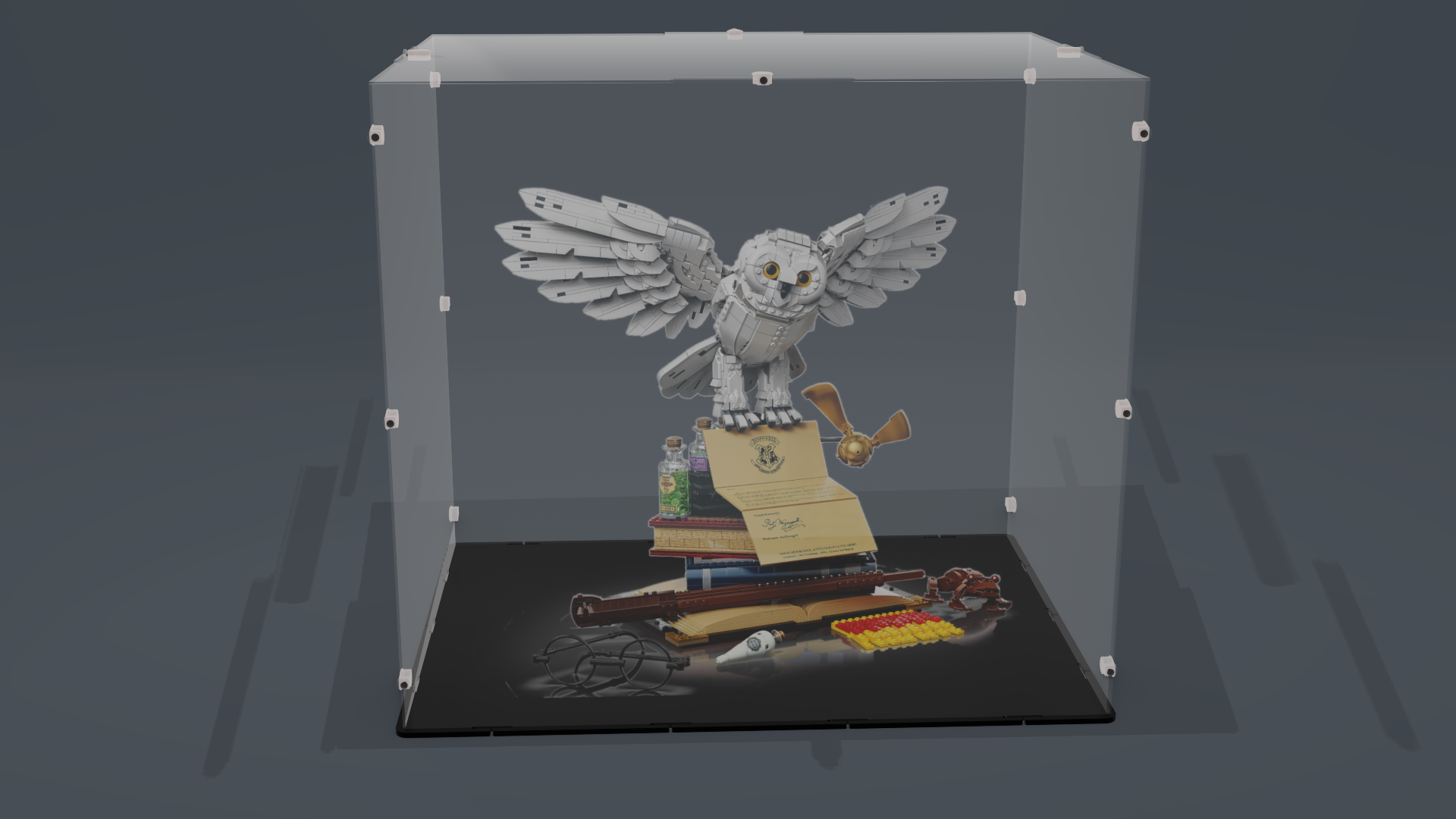 Acrylglas Vitrine Haube -für LEGO® Modell  Hogwart Ikonen 76391
