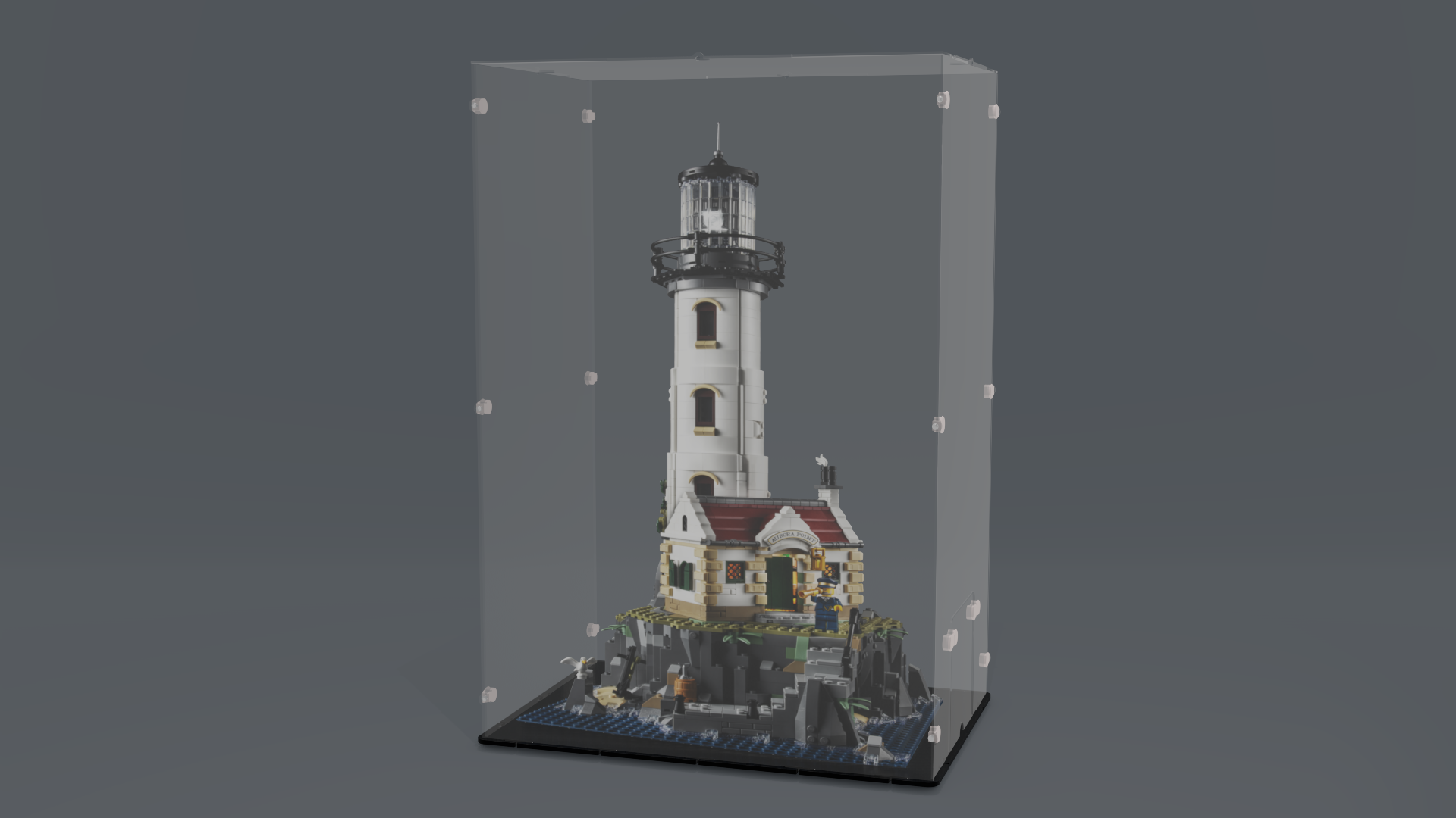 Acrylglas Vitrine Haube -für LEGO® Modell Leuchtturm 21335