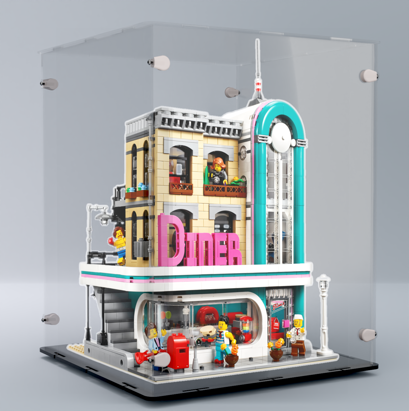 Acrylglas Vitrine Haube für Ihr LEGO® Modell  American Diner 10260