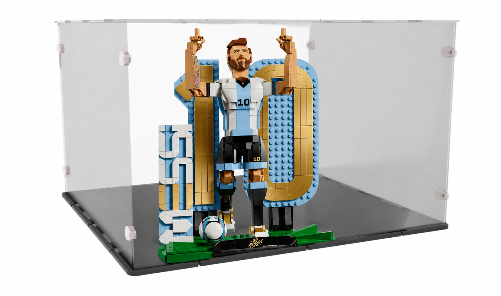 Acrylglas Vitrine Haube für Ihr LEGO Modell Leonel Messi-Fußballlegende 43015