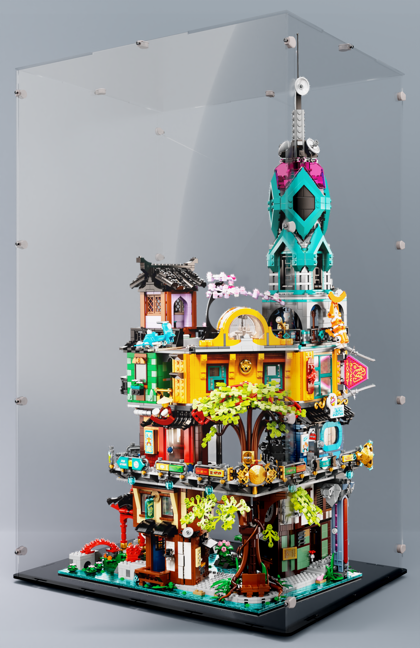 Acrylglas Vitrine Haube für Ihr Lego Modell Die Gärten von Ninjago City 71741