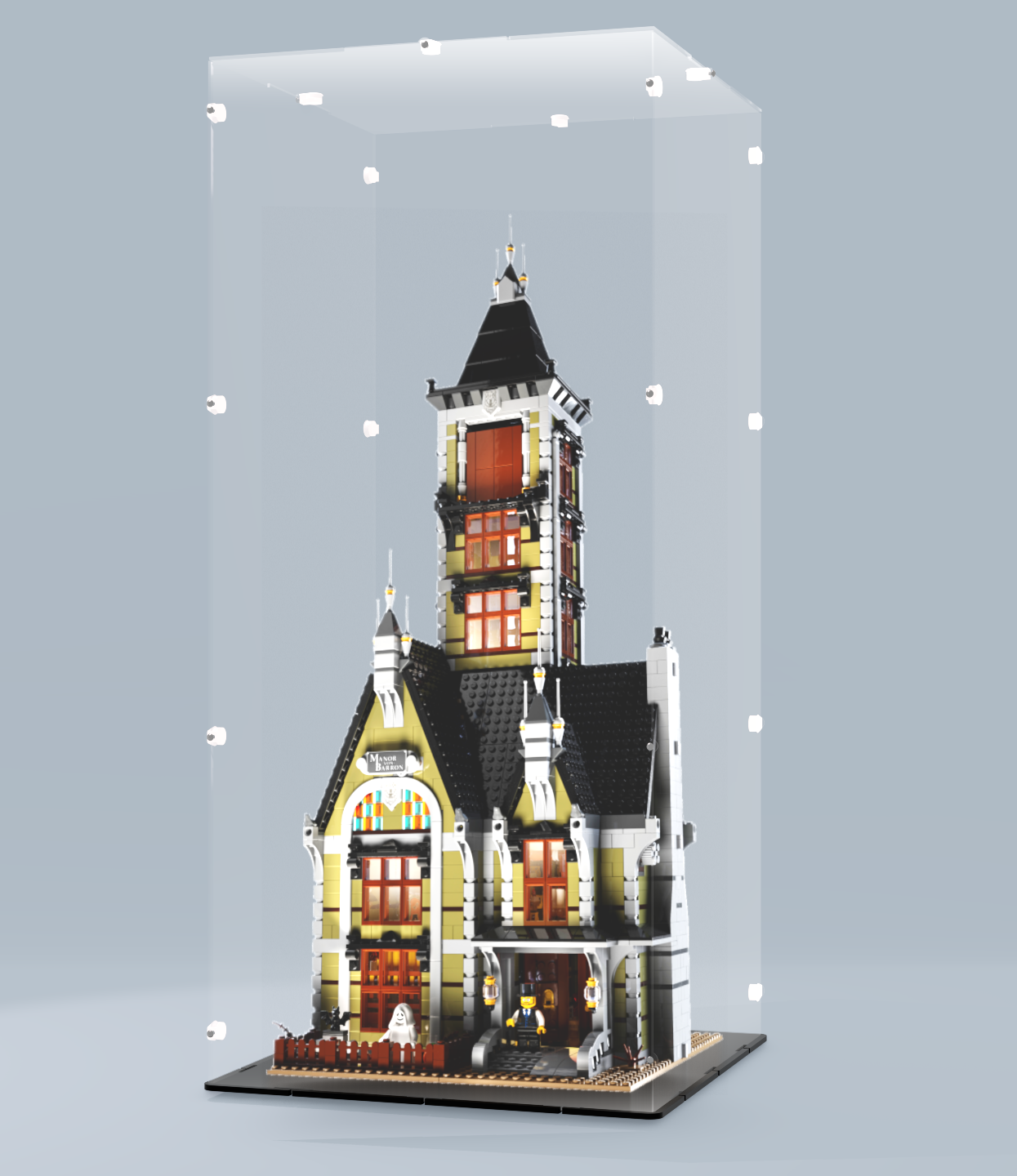 Acrylglas Vitrine Haube für Ihr Lego Modell Geisterhaus  auf dem Jahrmarkt 10273 (Modell geschlossen)