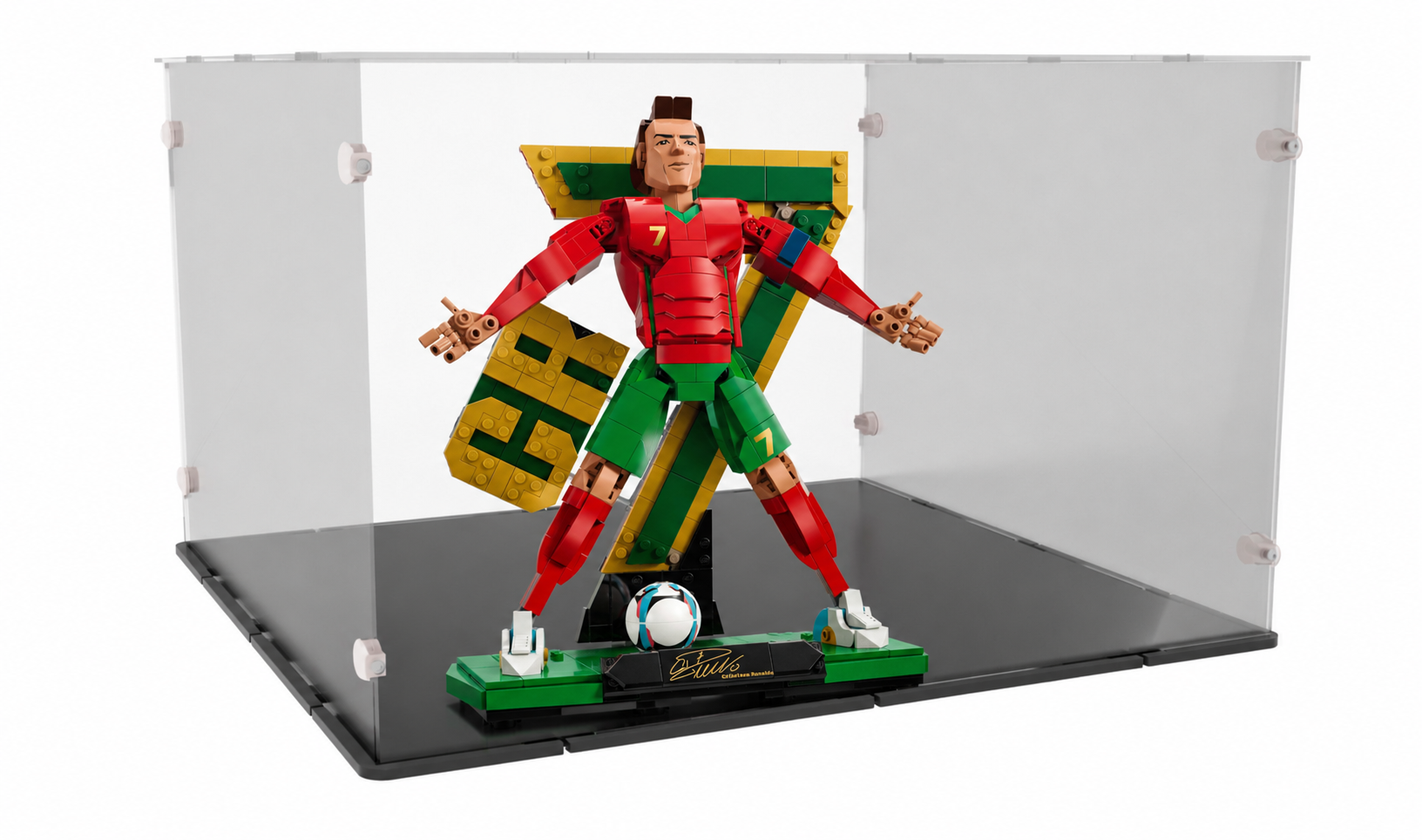 Acrylglas Vitrine Haube für Ihr LEGO Modell Christiano Ronaldo-Fußballlegende 43016
