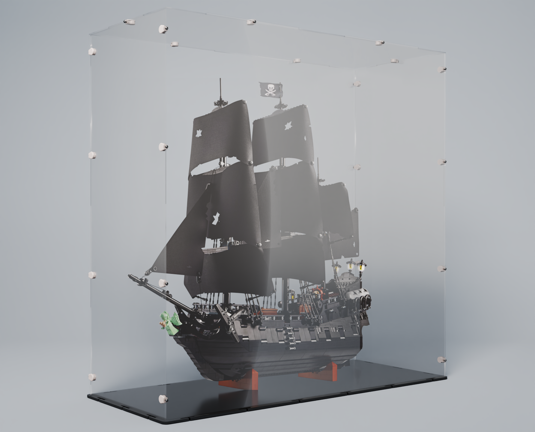 Acrylglas Vitrine Haube für Ihr LEGO® Modell  Captain Jack Sparrows Piratenschiff 10366